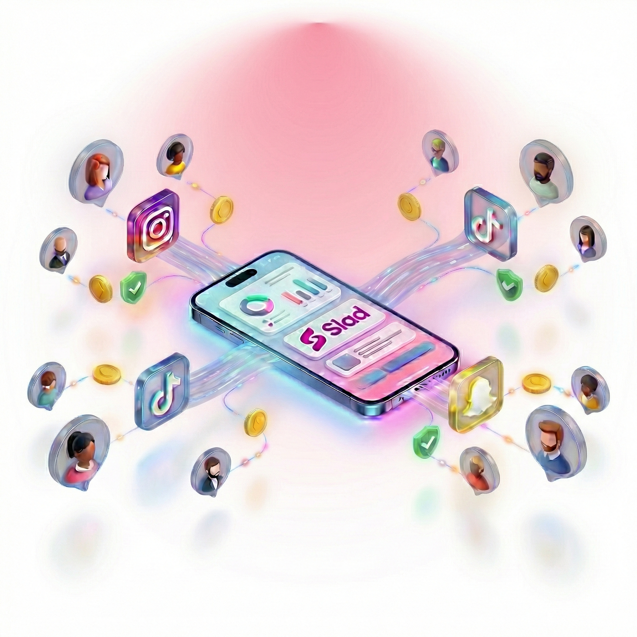 Slad app promo marketplace screens